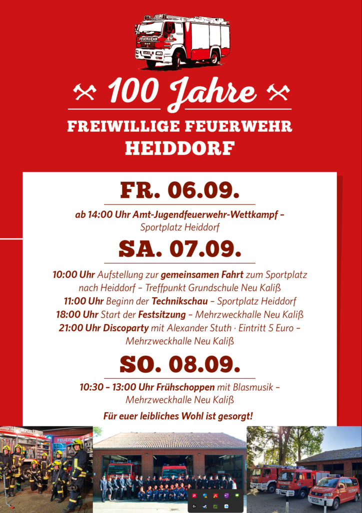 100 Jahre FFW Heiddorf - Das große Festwochenende in Neu Kaliß